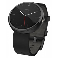 Умные часы Motorola Moto 360 Black Leather (Черная Кожа)